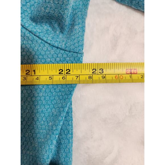 Under Armour Polo Shirt Mens Large Blue Short Sleeve Golf Athleisure Geometric - Picture 6 of 10